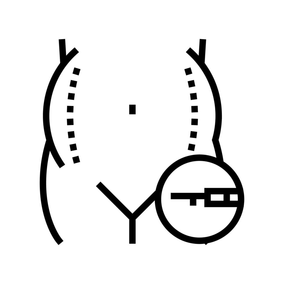 liposuction surgery line icon vector illustration