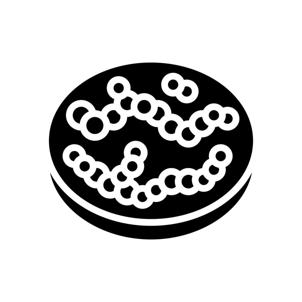 streptococcus bacteria glyph icon vector illustration