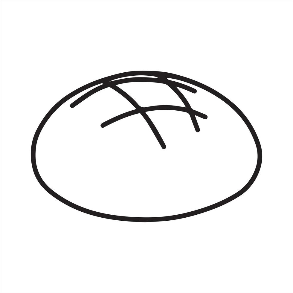 vector drawing in doodle style bread. simple line drawing of bread