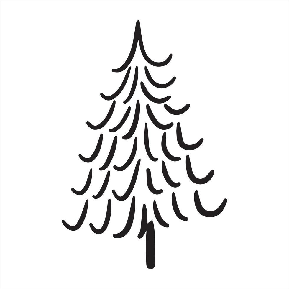 vector drawing in the style of doodle. Christmas tree. simple drawing of an abstract Christmas tree.