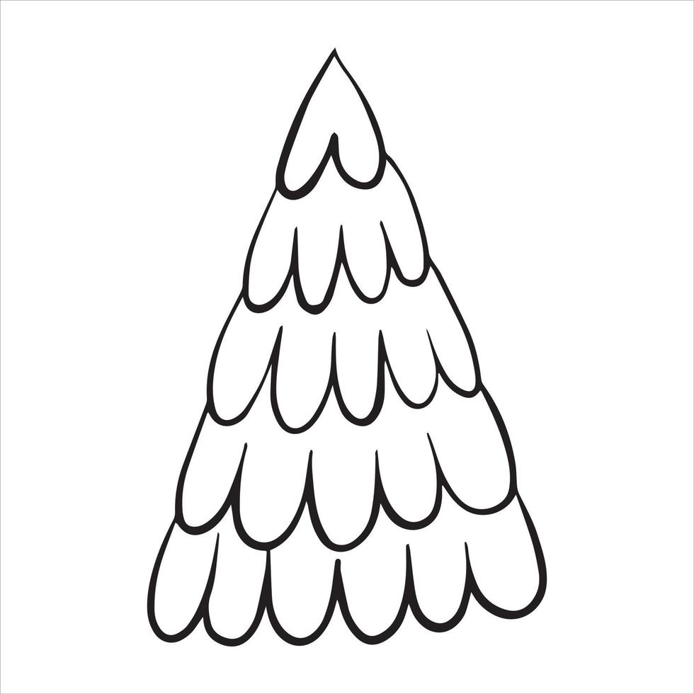 dibujo vectorial al estilo de garabato. árbol de Navidad. dibujo simple de un árbol de navidad abstracto. vector