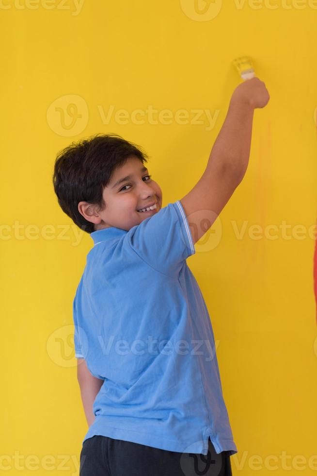 Portrait of a happy young boy painter photo