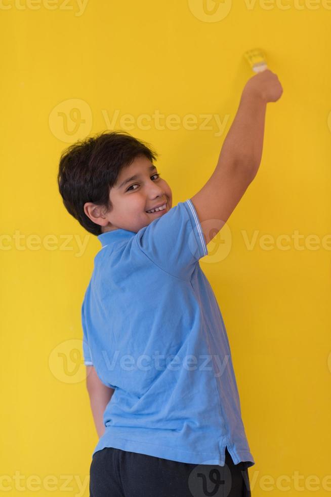 Portrait of a happy young boy painter photo