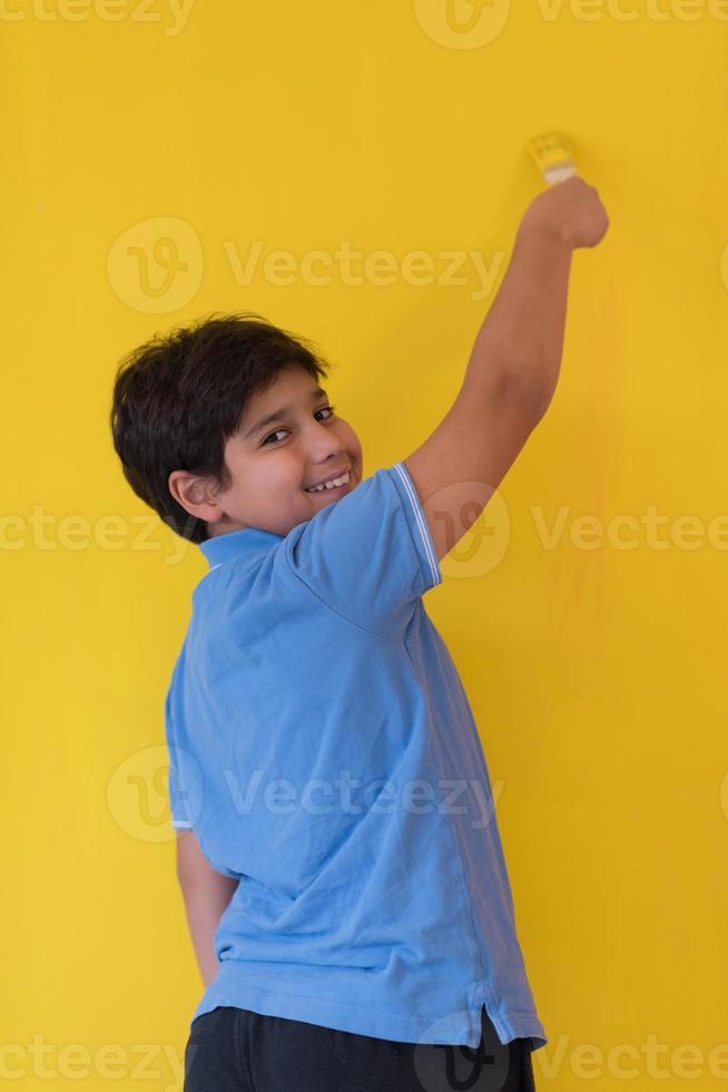 Portrait of a happy young boy painter photo