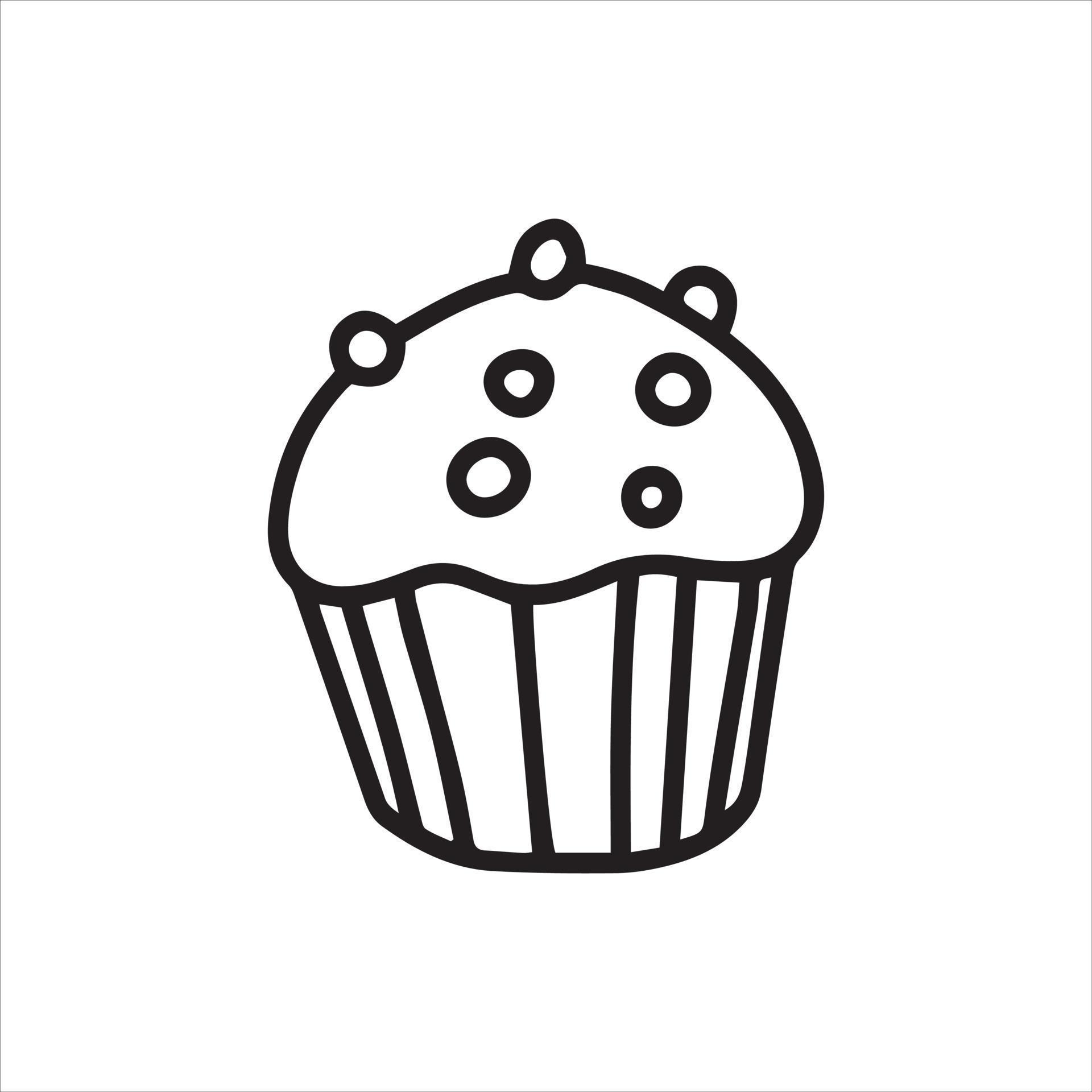 vector drawing in doodle style cake. simple line drawing of pastry