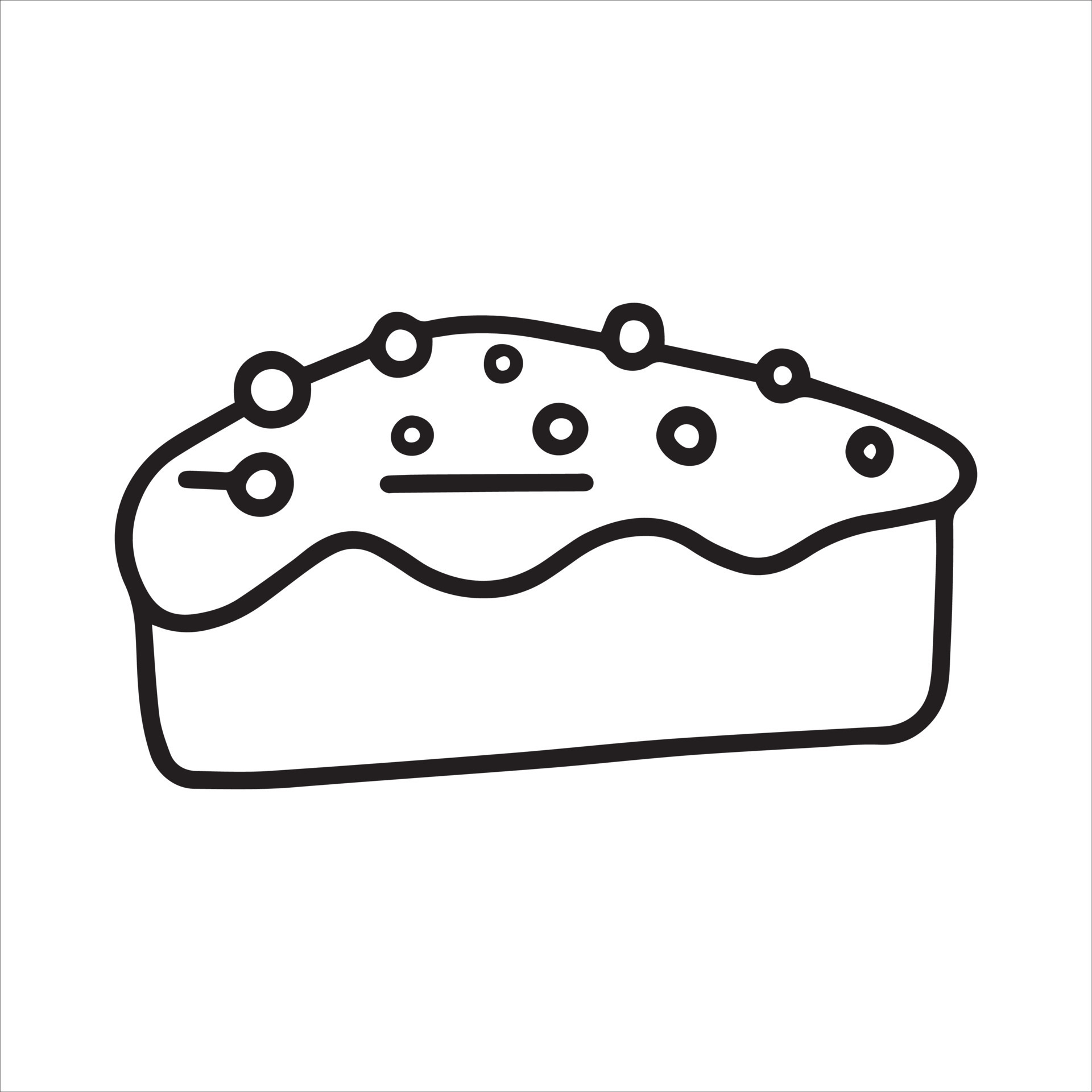 vector drawing in doodle style cake. simple line drawing of pastry