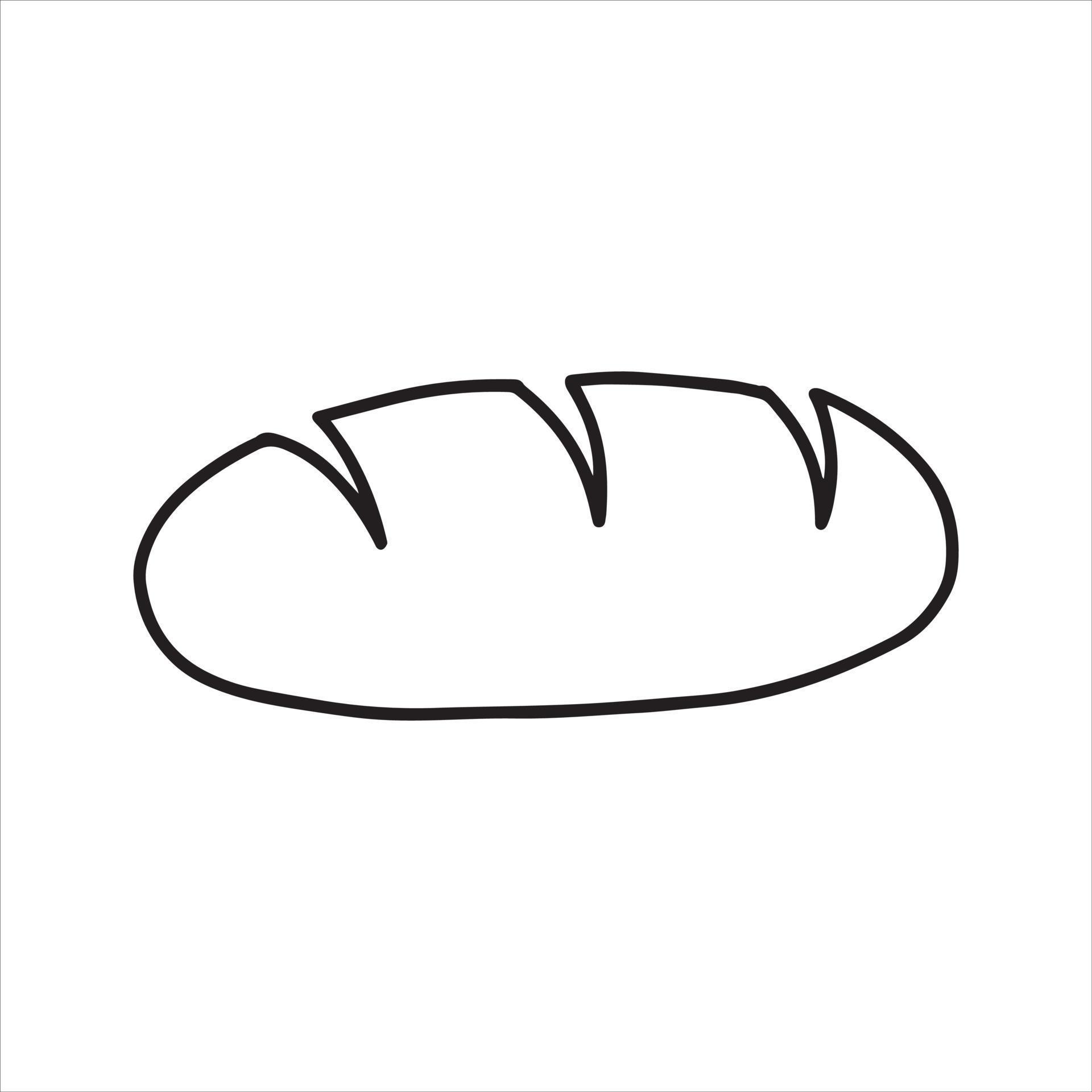 vector drawing in doodle style bread. simple line drawing of bread