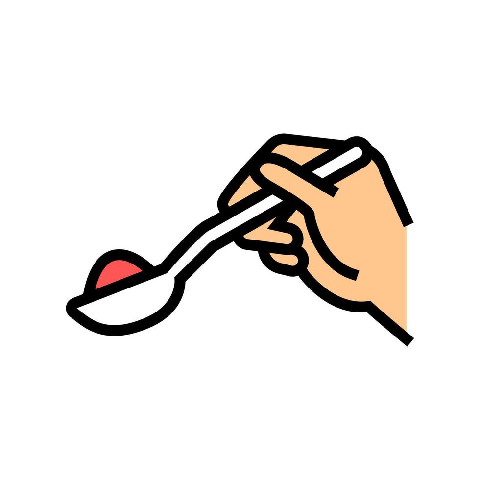 spice on spoon color icon vector illustration