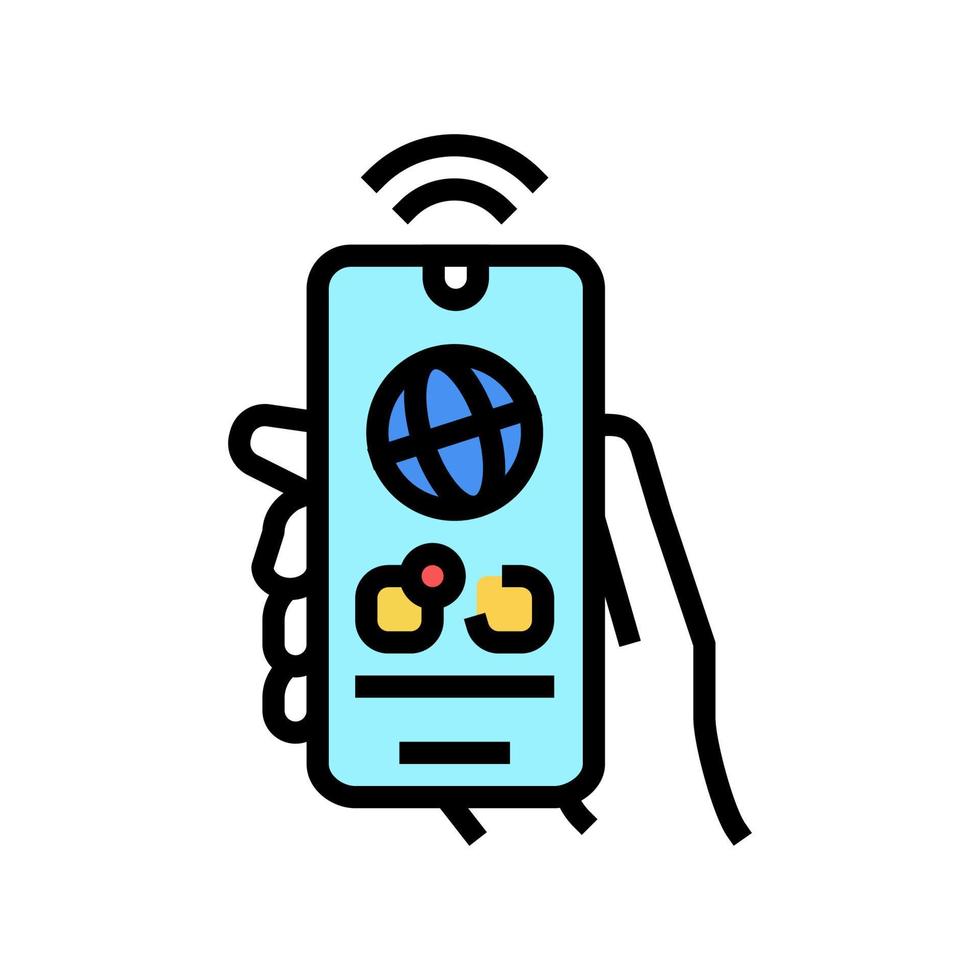 internet communication mobile app color icon vector illustration