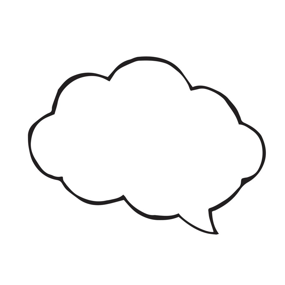 vector illustration of a speech bubble. doodle style drawing, space for