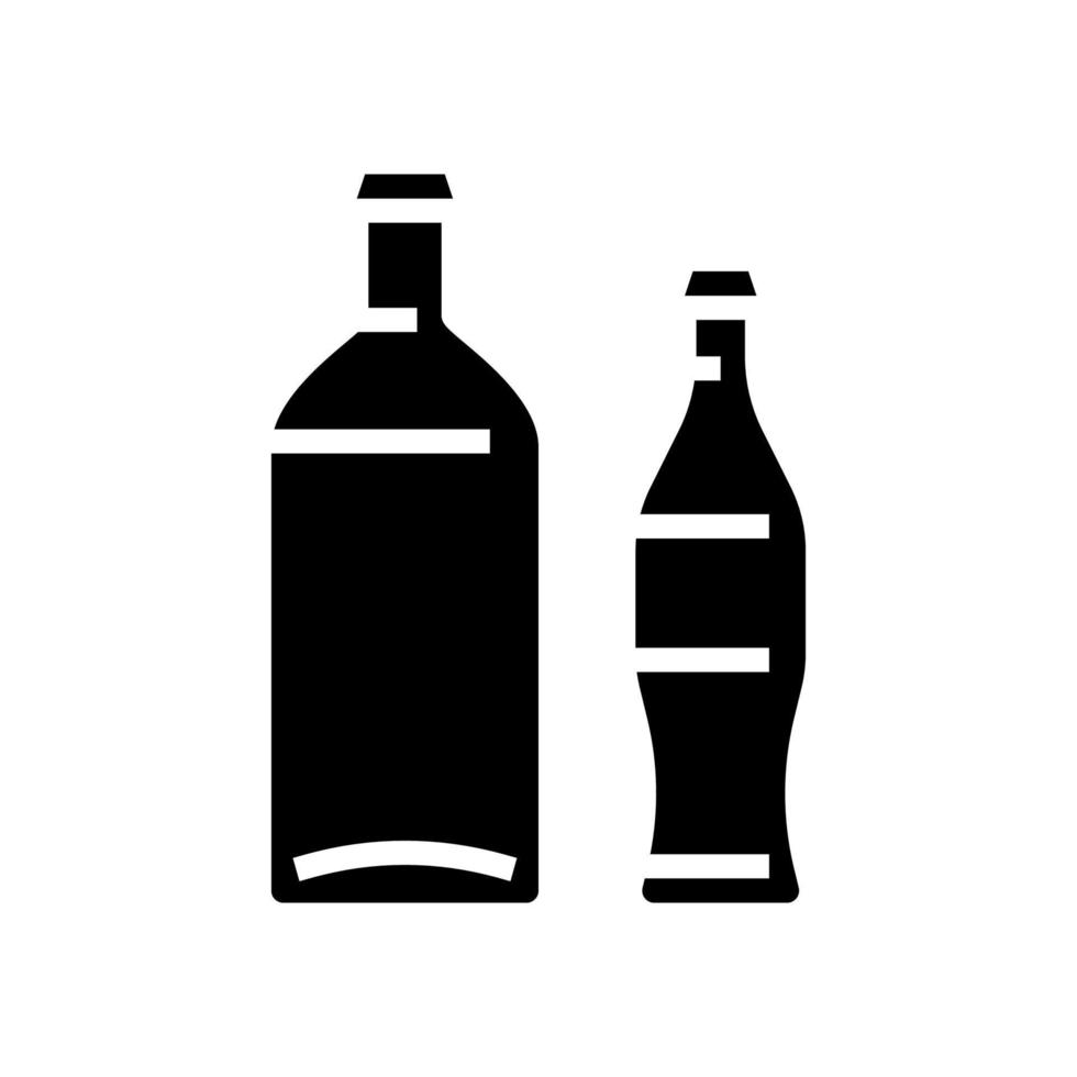 ilustración de vector de icono de glifo de producción de vidrio de botella