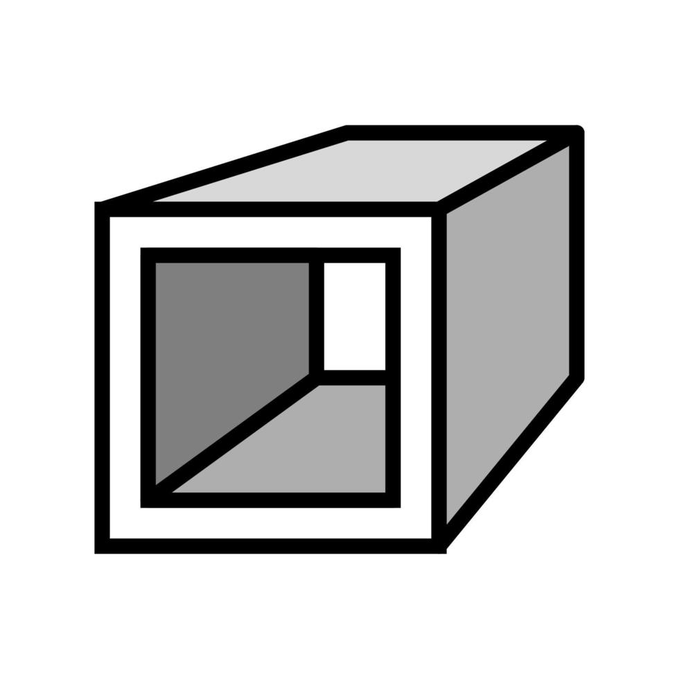 Ilustración de vector de icono de color de perfil de metal de tubo cuadrado