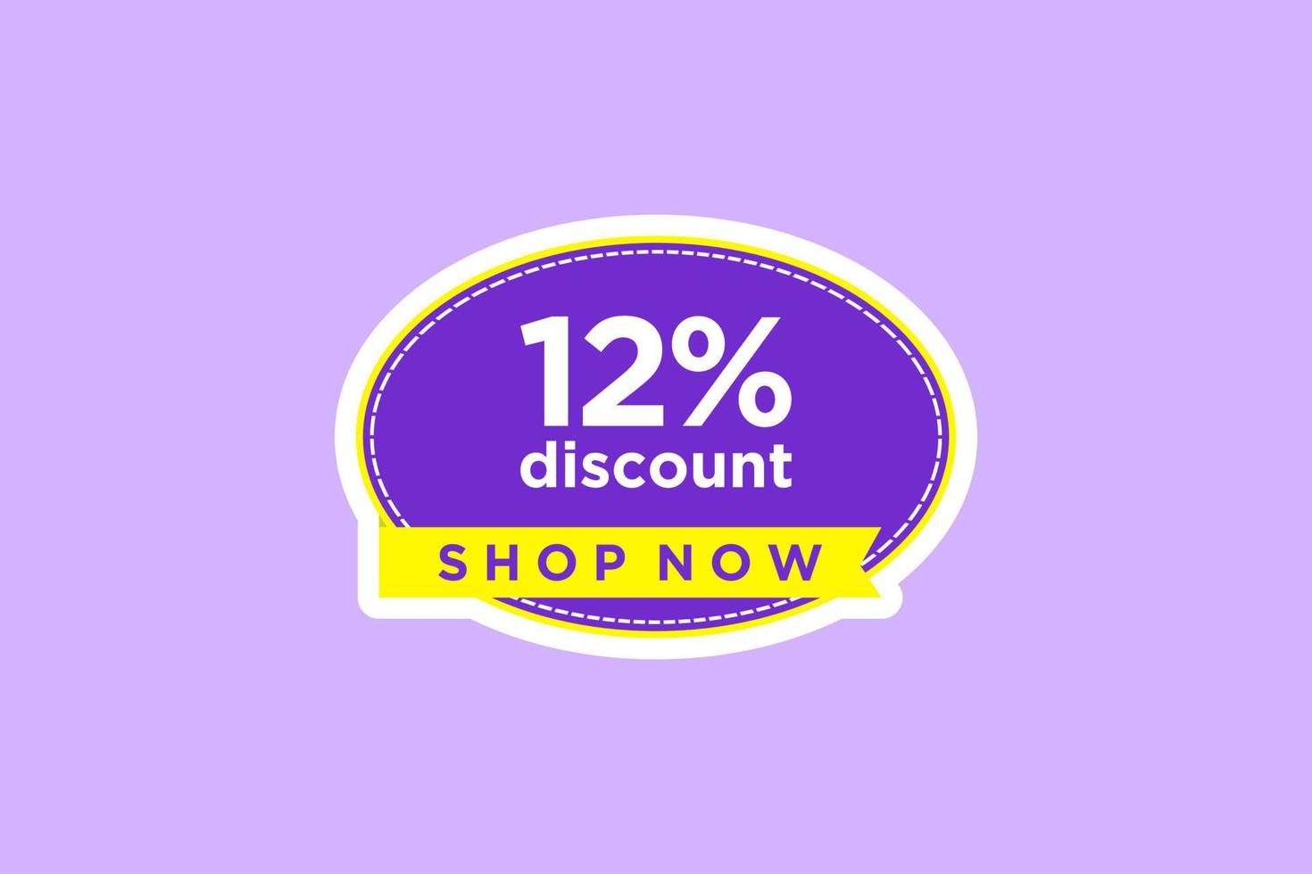 12 discount, Sales Vector badges for Labels, , Stickers, Banners, Tags, Web Stickers, New offer. Discount origami sign banner.