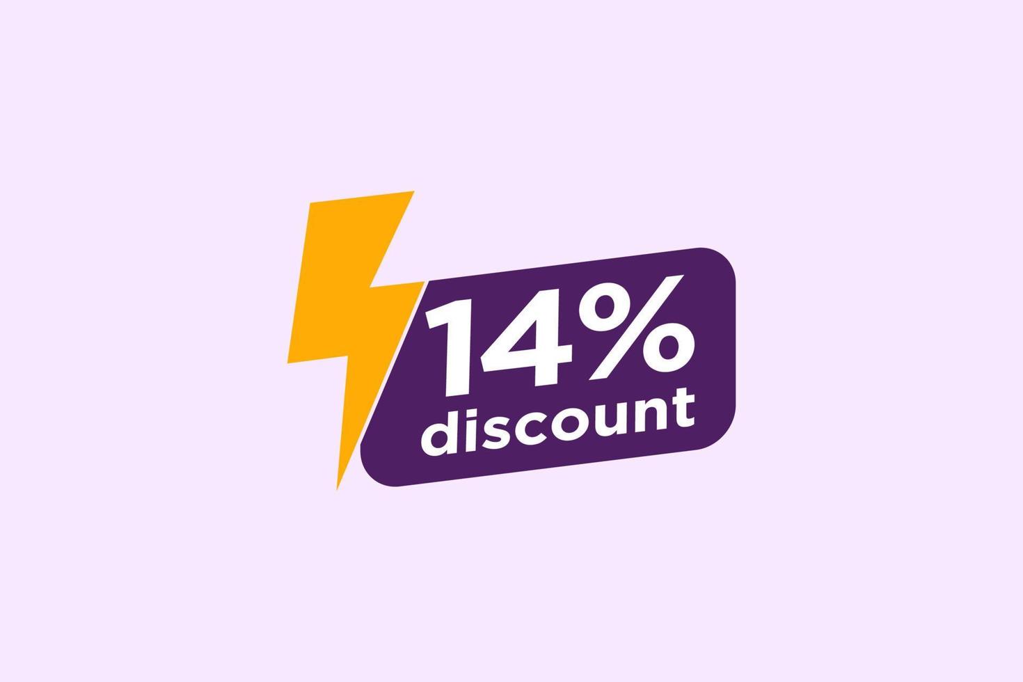 14 discount, Sales Vector badges for Labels, , Stickers, Banners, Tags, Web Stickers, New offer. Discount origami sign banner.