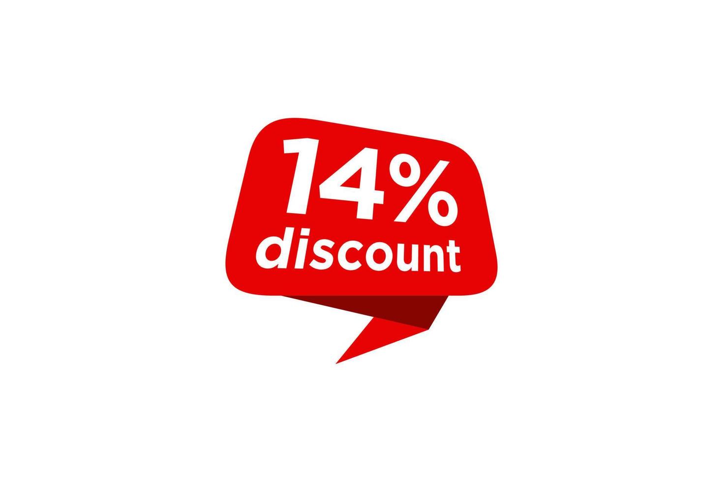 14 discount, Sales Vector badges for Labels, , Stickers, Banners, Tags, Web Stickers, New offer. Discount origami sign banner.