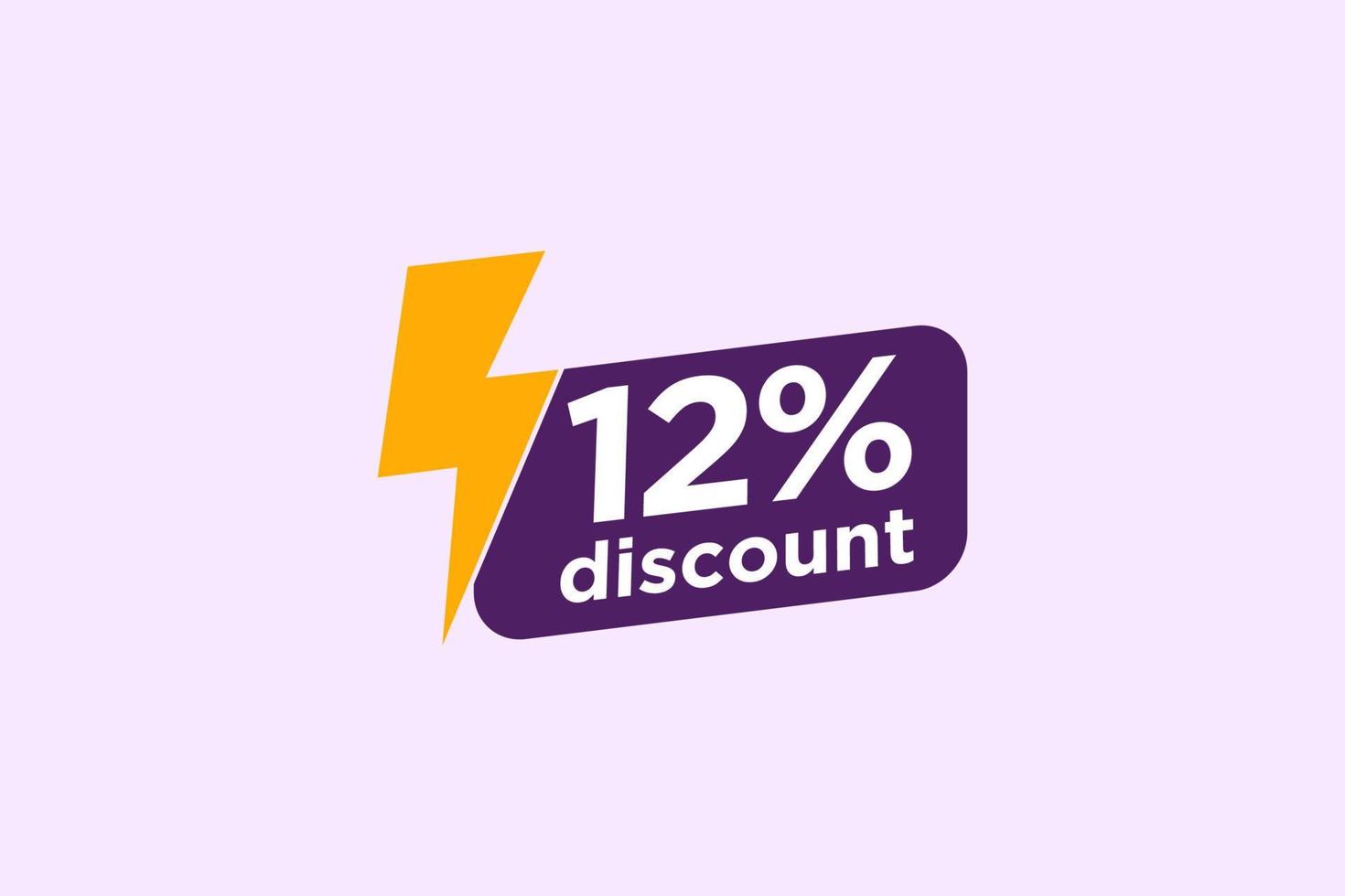 12 discount, Sales Vector badges for Labels, , Stickers, Banners, Tags, Web Stickers, New offer. Discount origami sign banner.