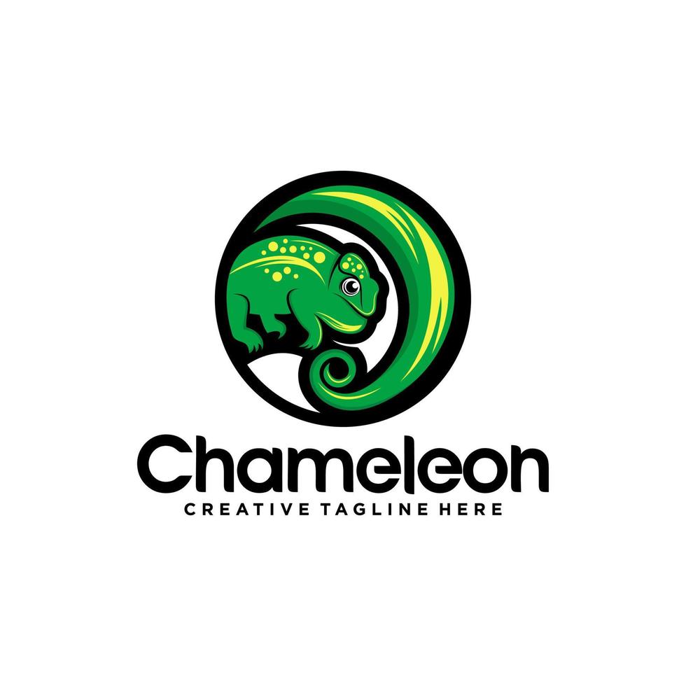 camaleón mascota logo diseño vector ilustración