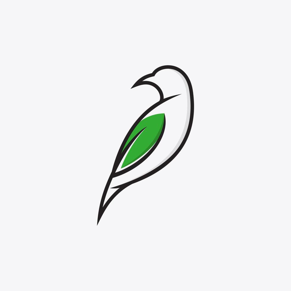 Bird line art logo design template vector