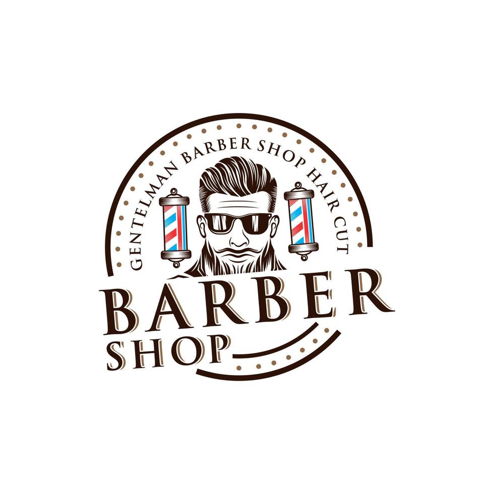 caballero barbería diseño de logotipo vintage vector