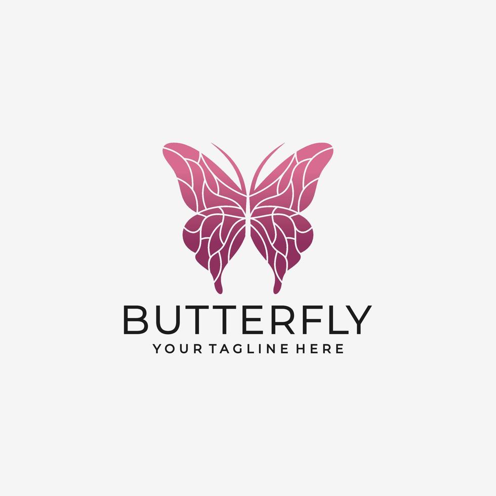 plantilla de vector de diseño de logotipo de mariposa