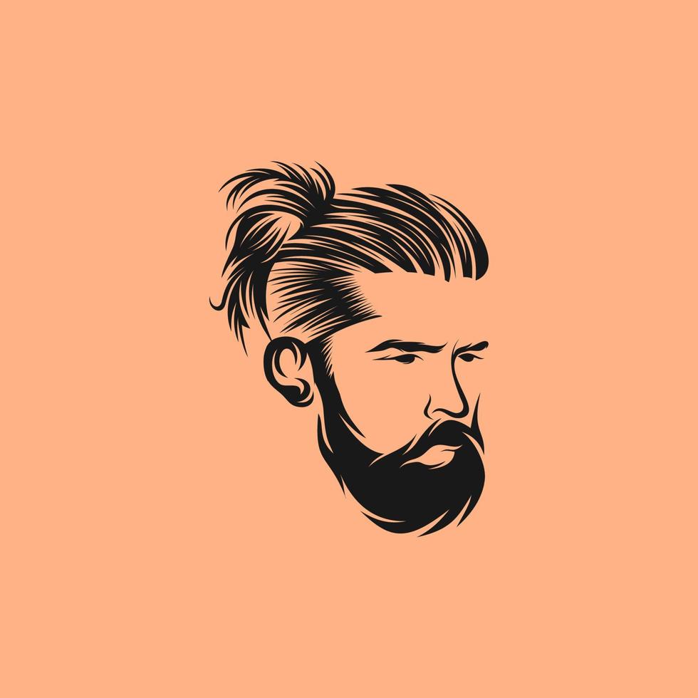 Beard barber logo design vector template