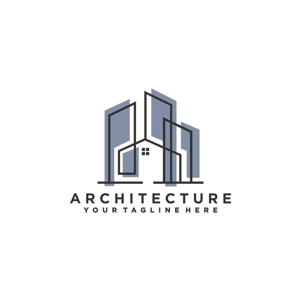 diseño de logotipo de arquitectura, plantilla de diseño de marca de empresa de construcción vectorial. plantilla de logotipo de vector de arquitecto y construcción