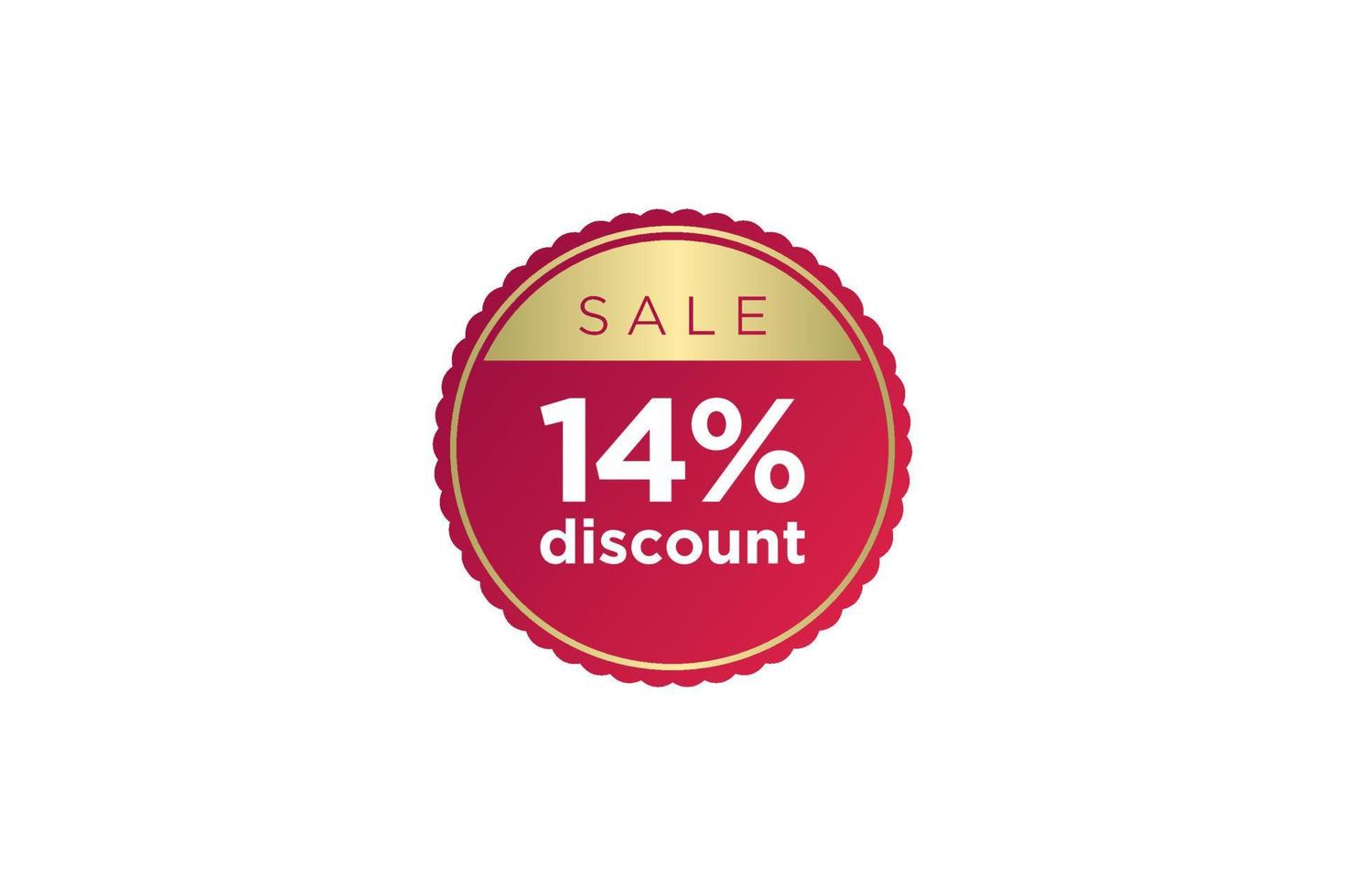 14 discount, Sales Vector badges for Labels, , Stickers, Banners, Tags, Web Stickers, New offer. Discount origami sign banner.