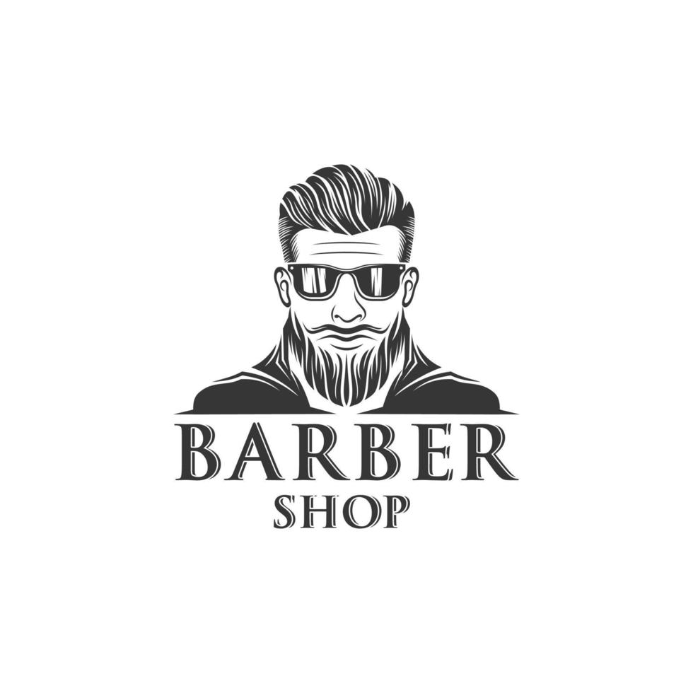 Gentleman barber shop vintage logo design vector