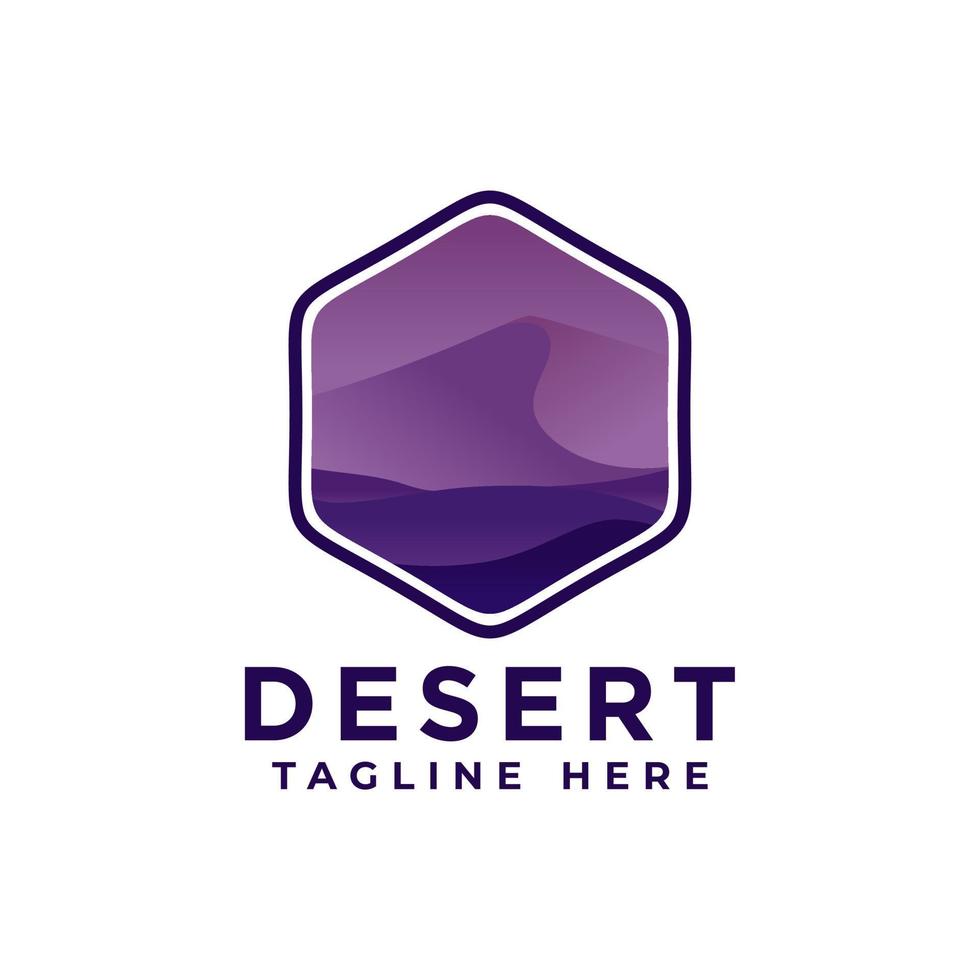 Desert Logo Template. Desert Logotype Isolated. Desert Vector Illustration.