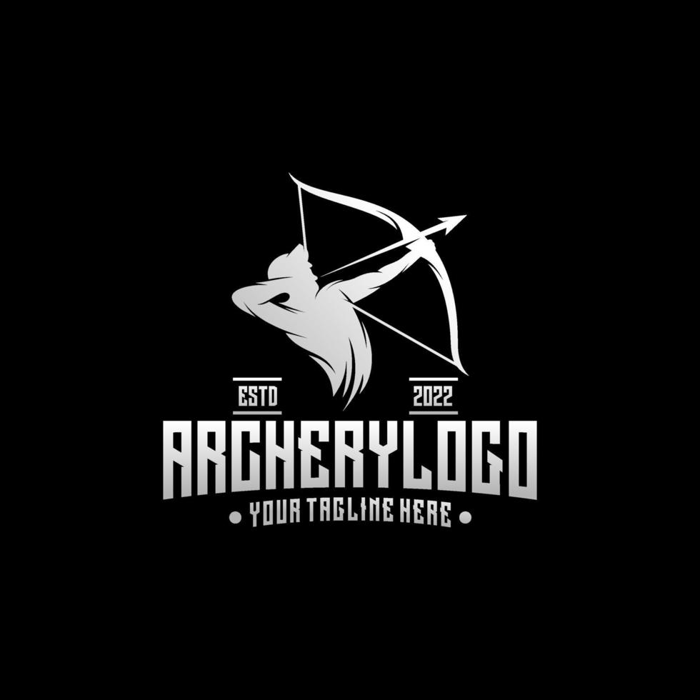 Archery man logo design vector template