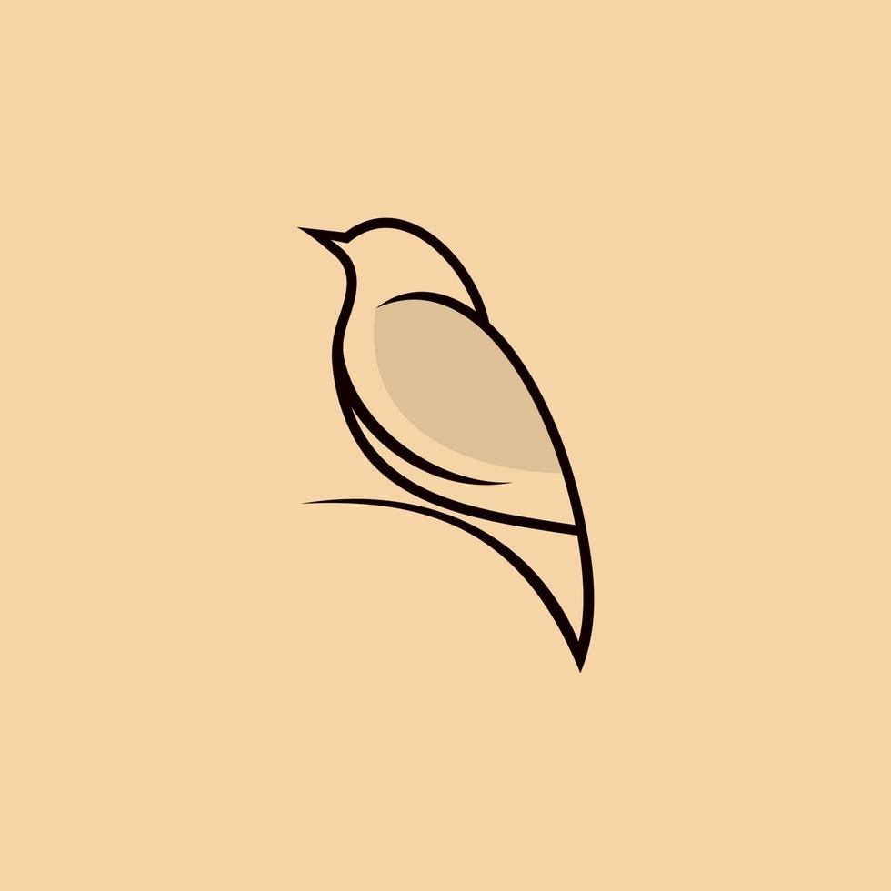Bird line art logo design template vector