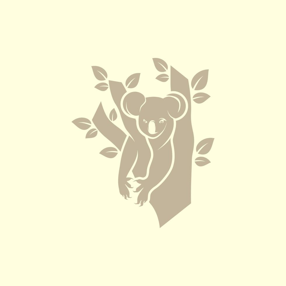 plantilla de vector de ilustración de logotipo de koala