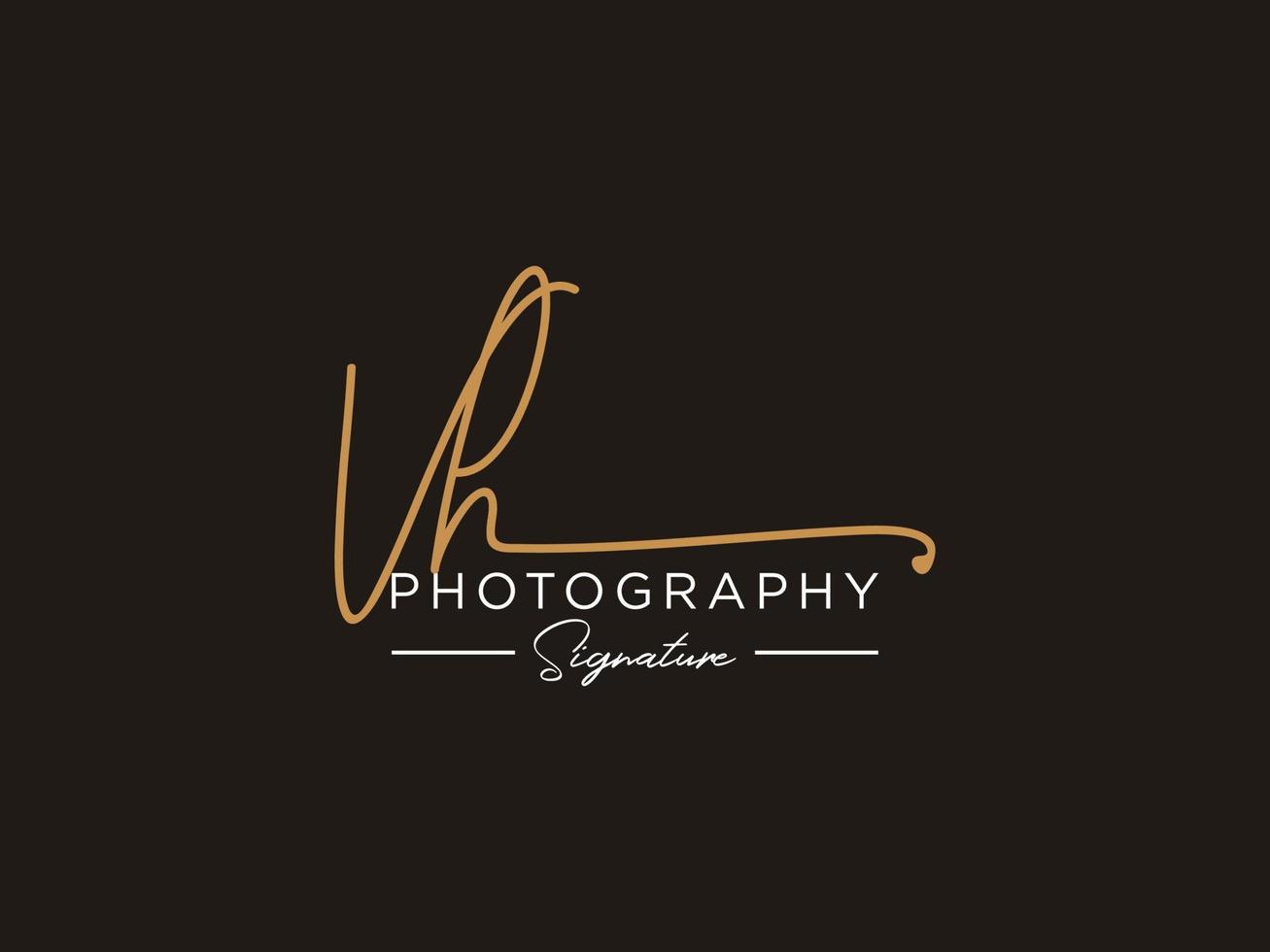 vector de plantilla de logotipo de firma de letra vh