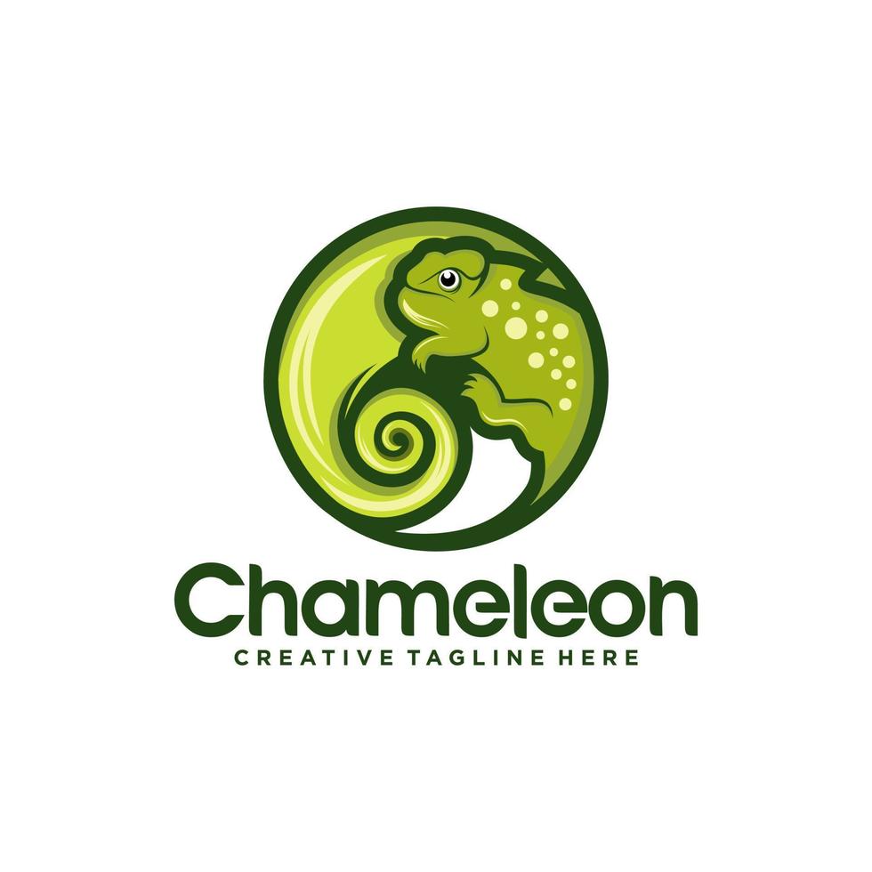 Chameleon mascot logo design vector illustration