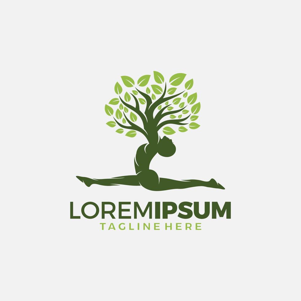 Tree of Life Yoga Logo Design vector