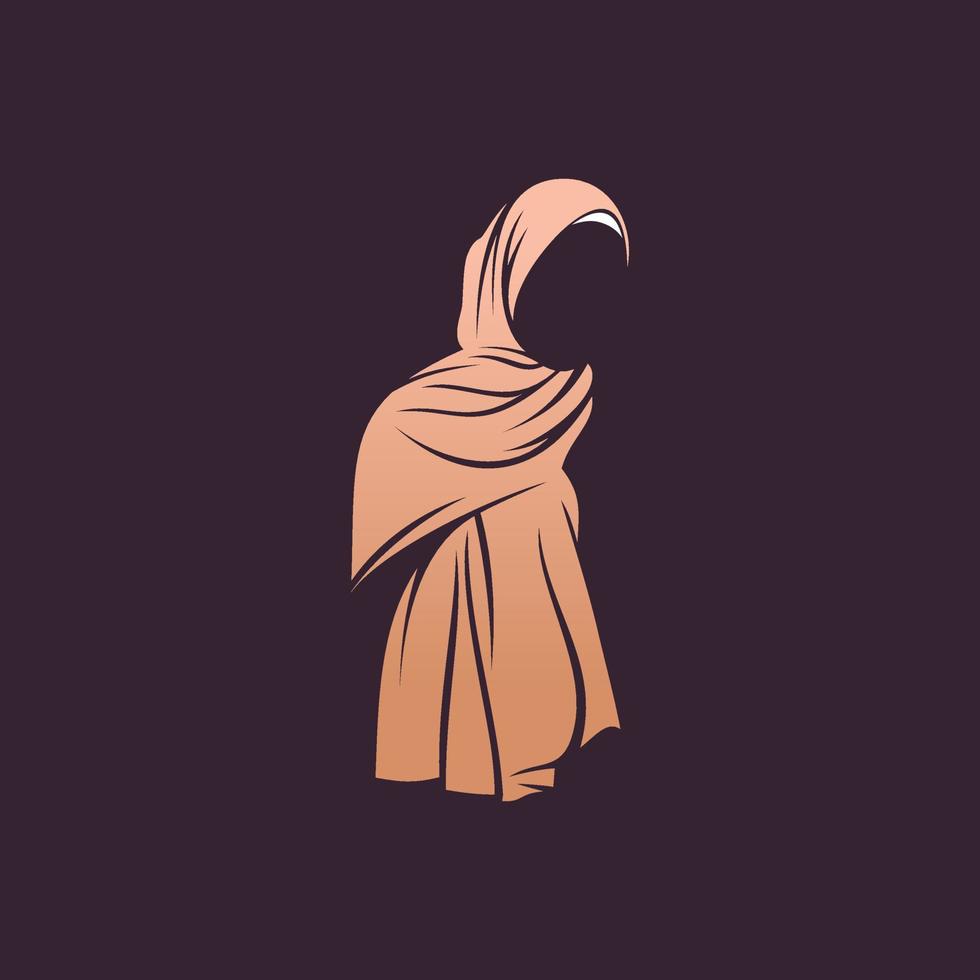 vector del logotipo del hiyab. diseño gráfico vectorial hijab.