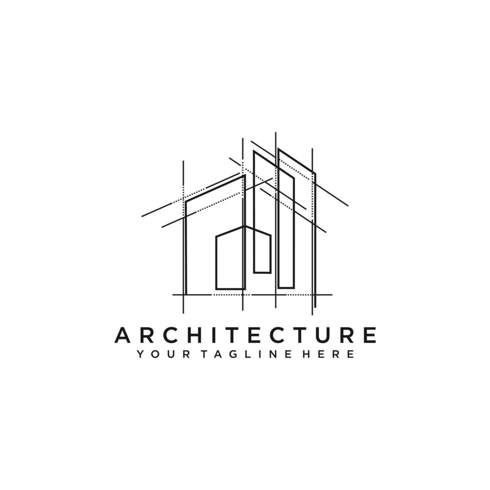 diseño de logotipo de arquitectura, plantilla de diseño de marca de empresa de construcción vectorial. plantilla de logotipo de vector de arquitecto y construcción