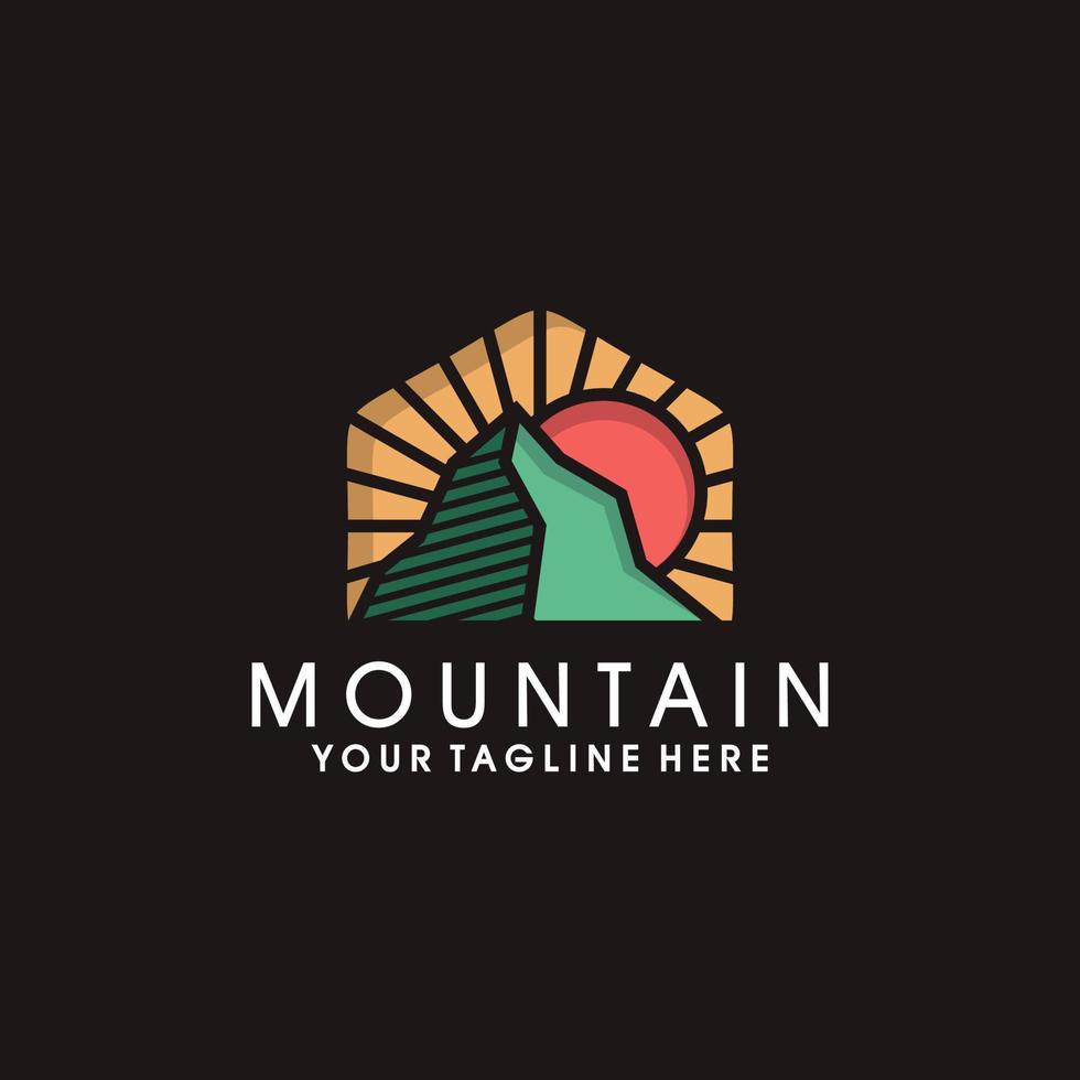 plantilla de vector de diseño de logotipo de montaña