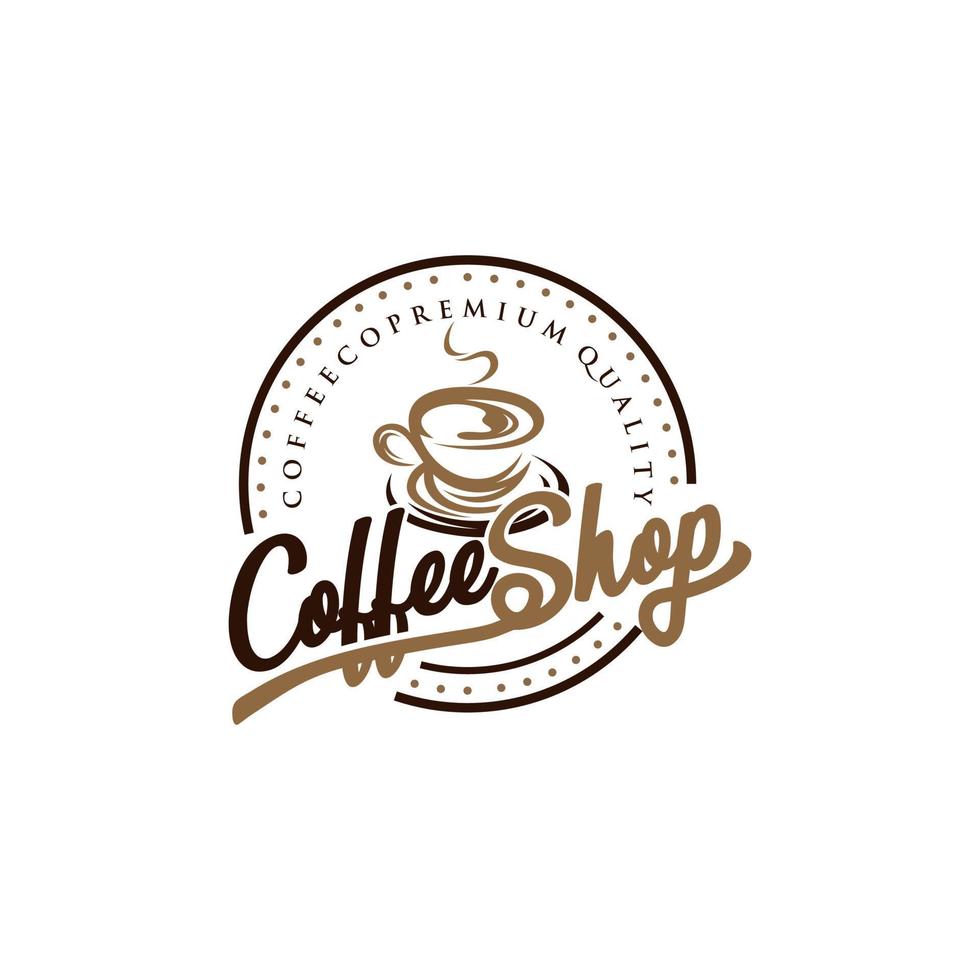 Coffe Shop Logo Design Vector Illustration Template