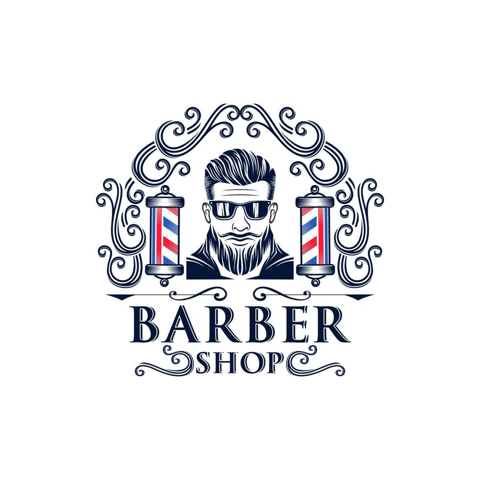 caballero barbería diseño de logotipo vintage vector