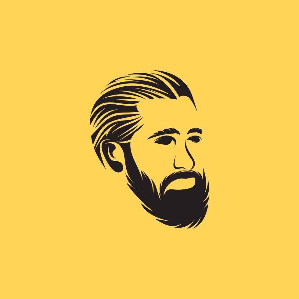 Beard Man Logo Design Vector Illustration