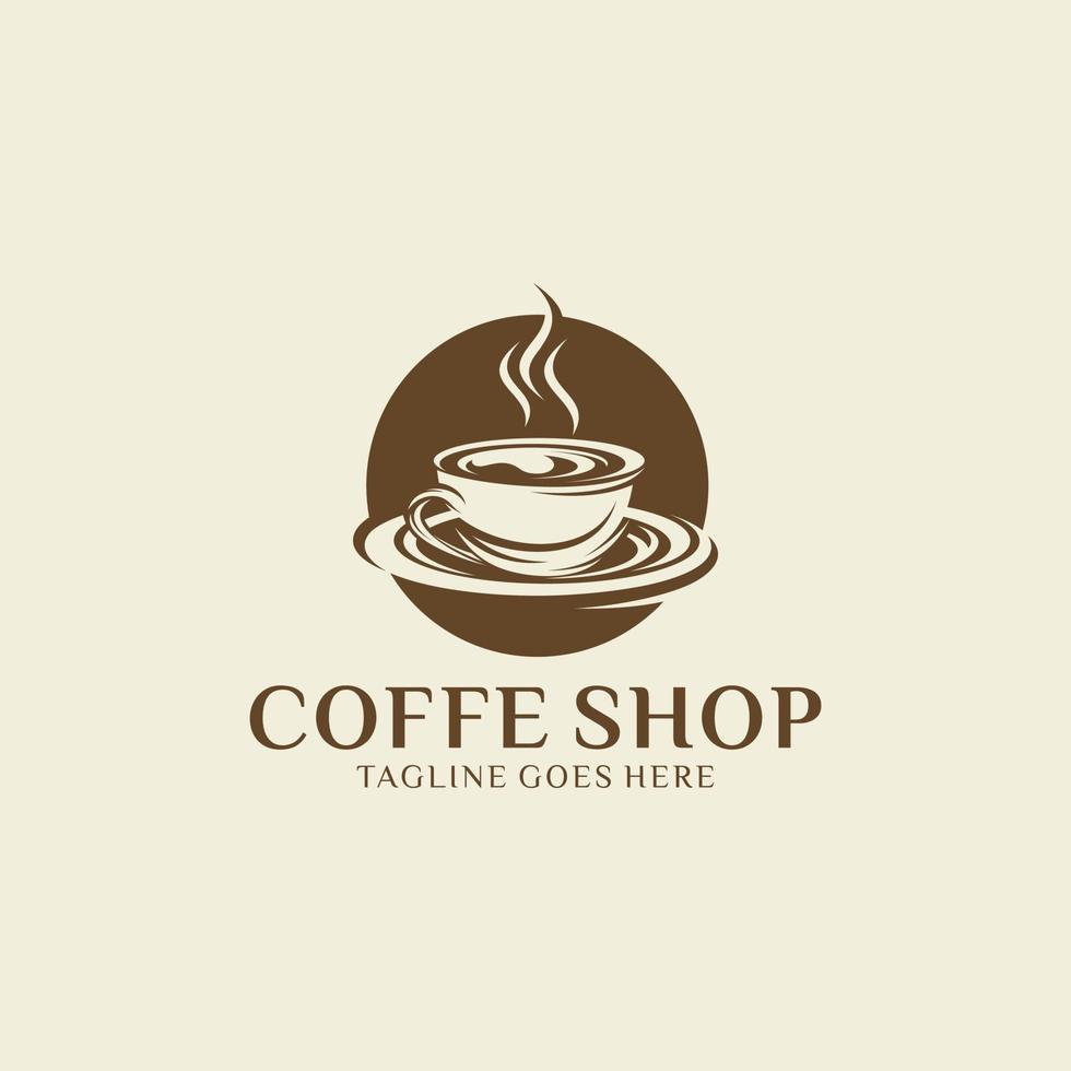 plantilla de ilustración de vector de diseño de logotipo de cafetería