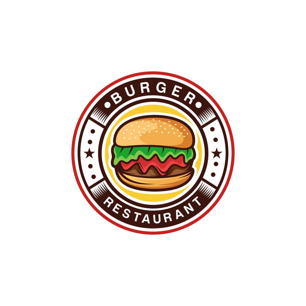 plantilla de vector de diseño de logotipo de hamburguesa. logotipo de comida rápida