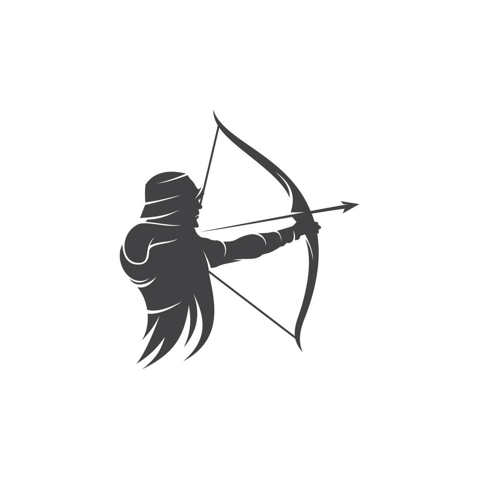 Archery man logo design vector template