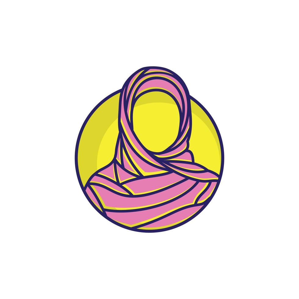 vector del logotipo del hiyab. diseño gráfico vectorial hijab.