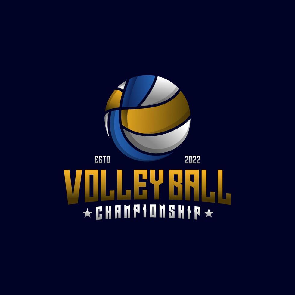 plantilla de vector de diseño de logotipo de voleibol