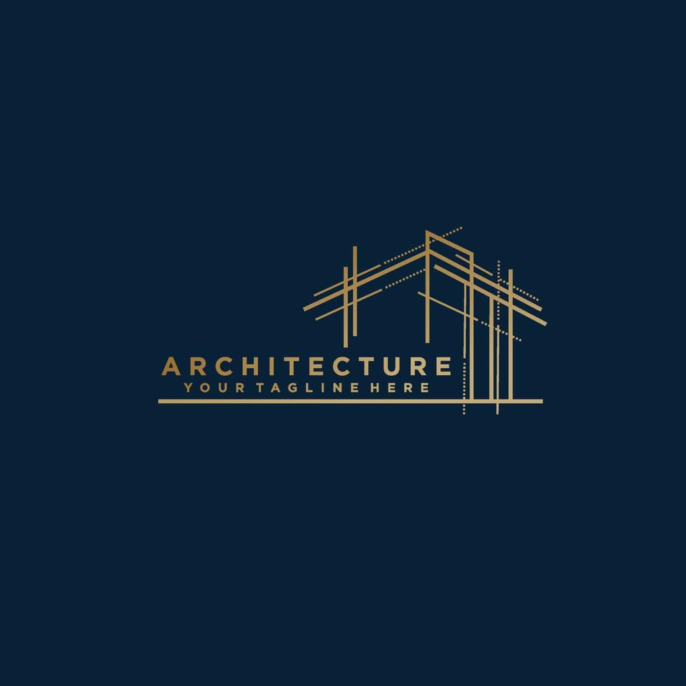 diseño de logotipo de arquitectura, plantilla de diseño de marca de empresa de construcción vectorial. plantilla de logotipo de vector de arquitecto y construcción