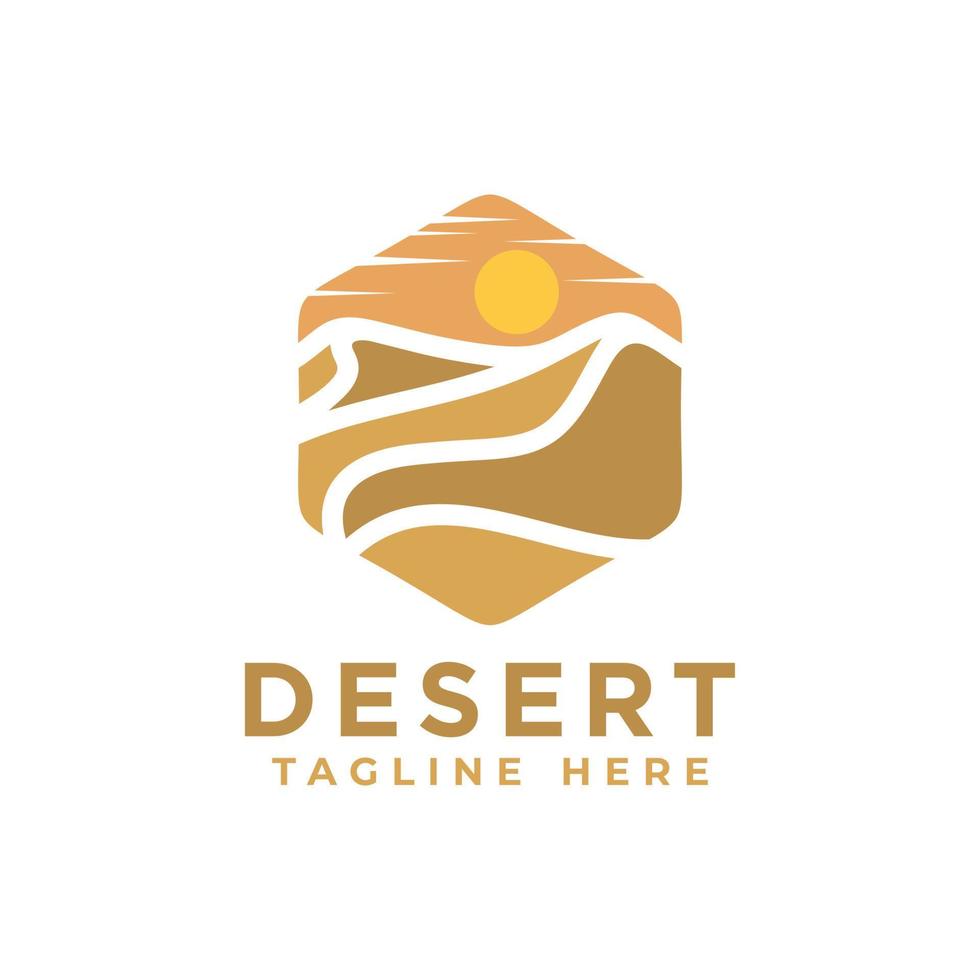Desert Logo Template. Desert Logotype Isolated. Desert Vector Illustration.