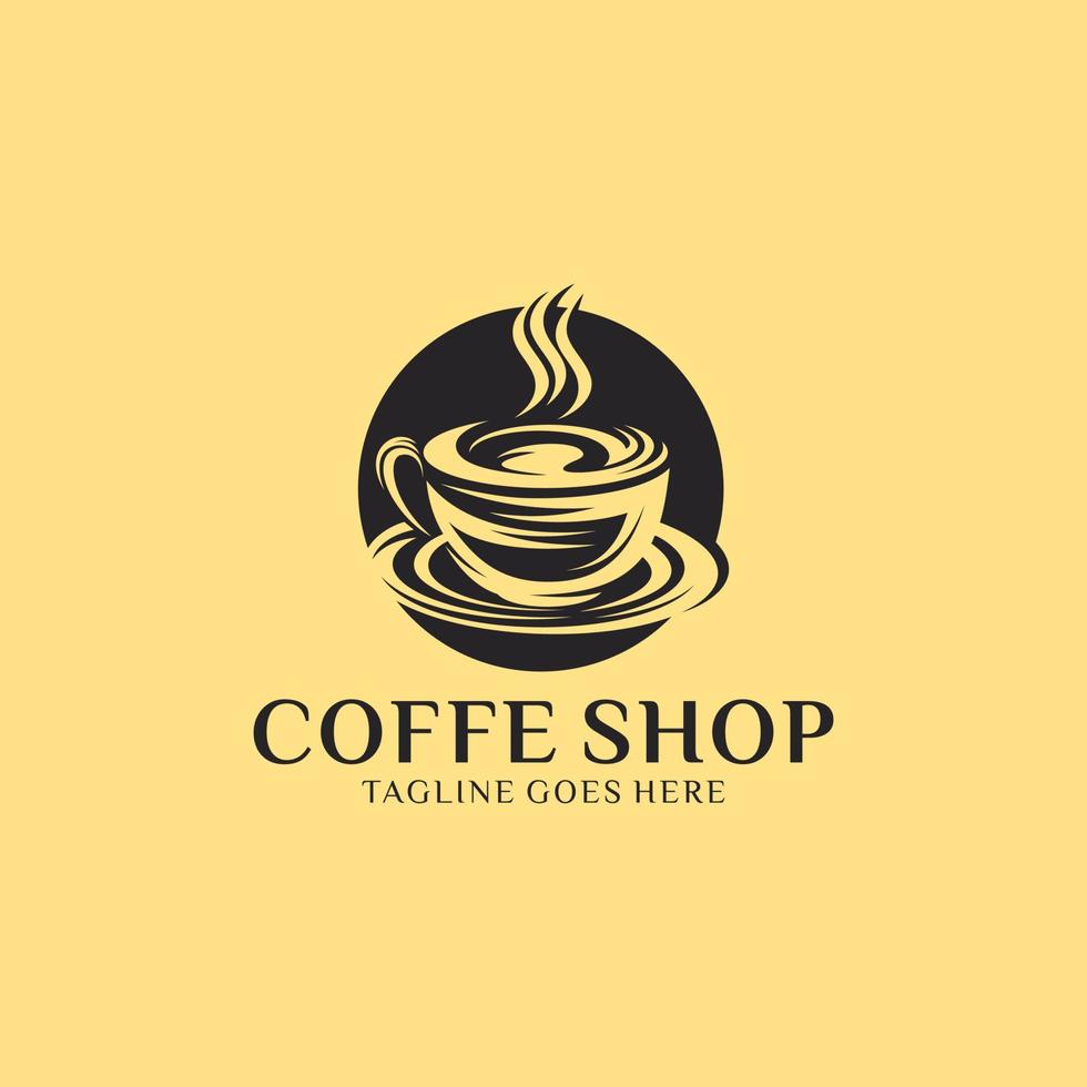 Coffe Shop Logo Design Vector Illustration Template