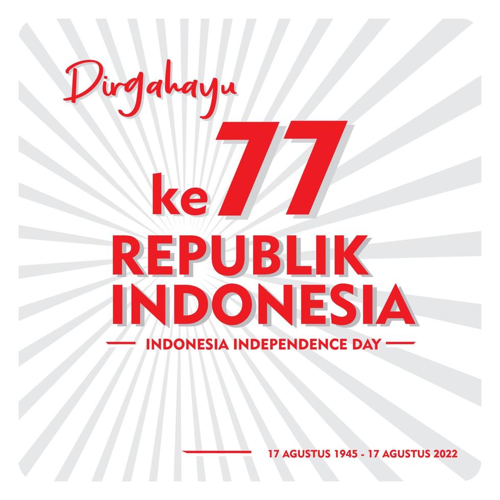 Indonesia independence day poster banner vector illustration punch hold flag. square simple design for celebration indonesian birthday 77th. august 17